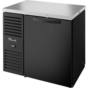 True TBR36-PTSZ1-L-B-S-S-1 36" 2 Solid Door Black Pass-Thru Back Bar Refrigerator