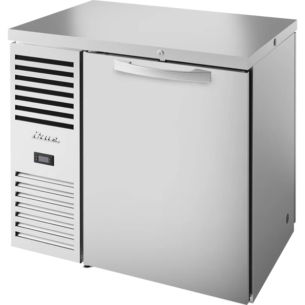 True TBR36-PTSZ1-L-S-S-S-1 36" 2 Solid Door Stainless Steel Pass-Thru Back Bar Refrigerator