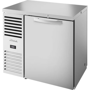 True TBR36-PTSZ1-L-S-S-S-1 36" 2 Solid Door Stainless Steel Pass-Thru Back Bar Refrigerator