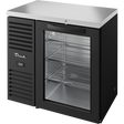 True TBR36-RISZ1-L-B-G-1 36" 1 Glass Door Black Back Bar Refrigerator