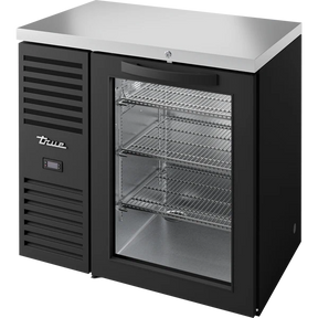True TBR36-RISZ1-L-B-G-1 36" 1 Glass Door Black Back Bar Refrigerator
