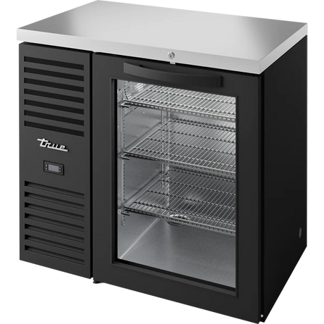 True TBR36-RISZ1-L-B-G-1 36" 1 Glass Door Black Back Bar Refrigerator