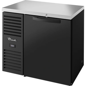 True TBR36-RISZ1-L-B-S-1 36" 1 Solid Door Black Back Bar Refrigerator