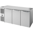 True TBR72-RISZ1-L-S-SSS-1 72" Stainless Steel 3 Solid Door Back Bar Refrigerator
