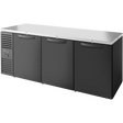 True TBR84-PTSZ1-L-B-SSS-SSS-1 84" Black 6 Solid Door Pass-Thru Back Bar Refrigerator