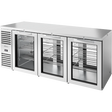 True TBR84-PTSZ1-L-S-GGG-GGG-1 84" Stainless Steel 6 Glass Door Pass-Thru Back Bar Refrigerator