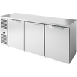 True TBR84-PTSZ1-L-S-SSS-SSS-1 84" Stainless Steel 6 Solid Door Pass-Thru Back Bar Refrigerator
