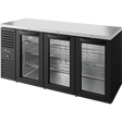 True TBR84-RISZ1-L-B-GGG-1 84" Black 3 Glass Door Back Bar Refrigerator