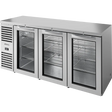 True TBR84-RISZ1-L-S-GGG-1 84" Stainless Steel 3 Glass Door Back Bar Refrigerator