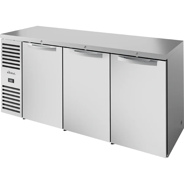 True TBR84-RISZ1-L-S-SSS-1 84" Stainless Steel 3 Solid Door Back Bar Refrigerator