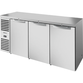 True TBR84-RISZ1-L-S-SSS-1 84" Stainless Steel 3 Solid Door Back Bar Refrigerator