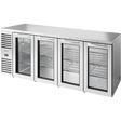 True TBR92-RISZ1-L-S-GGGG-1 92" Stainless Steel 4 Glass Door Back Bar Refrigerator