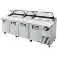 True TPP-AT-119-HC 119 1/4" 4 Door Refrigerated Pizza Prep Table