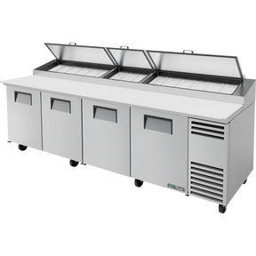 True TPP-AT-119-HC 119 1/4" 4 Door Refrigerated Pizza Prep Table