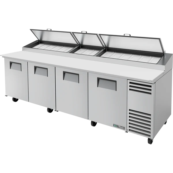 True TPP-AT-119-HC 119 1/4" 4 Door Refrigerated Pizza Prep Table