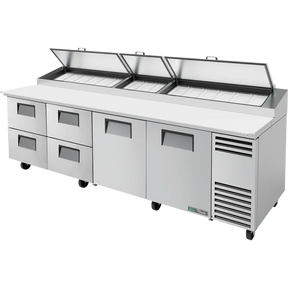 True TPP-AT-119D-4-HC 119 1/4" 2 Door 4 Drawer Refrigerated Pizza Prep Table