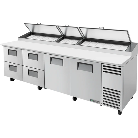 True TPP-AT-119D-4-HC 119 1/4" 2 Door 4 Drawer Refrigerated Pizza Prep Table