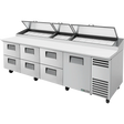 True TPP-AT-119D-6-HC 119 1/4" 1 Door 6 Drawer Refrigerated Pizza Prep Table