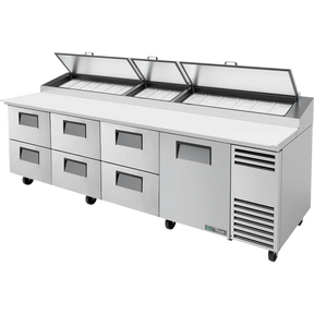 True TPP-AT-119D-6-HC 119 1/4" 1 Door 6 Drawer Refrigerated Pizza Prep Table