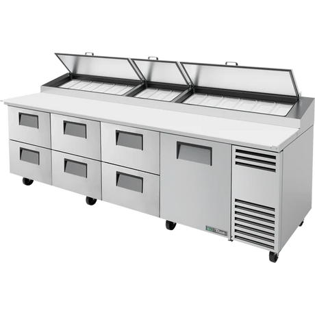 True TPP-AT-119D-6-HC 119 1/4" 1 Door 6 Drawer Refrigerated Pizza Prep Table