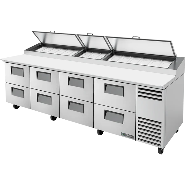 True TPP-AT-119D-8-HC 119 1/4" 8 Drawer Refrigerated Pizza Prep Table