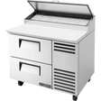 True TPP-AT-44D-2-HC 44 5/8" 2 Drawer Refrigerated Pizza Prep Table