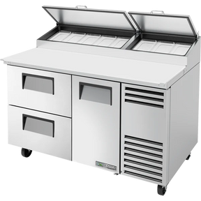 True TPP-AT-60D-2-HC 60 1/4" 1 Door 2 Drawer Refrigerated Pizza Prep Table