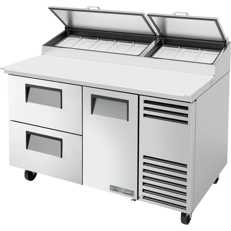 True TPP-AT-60D-2-HC 60 1/4" 1 Door 2 Drawer Refrigerated Pizza Prep Table