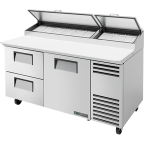 True TPP-AT-67D-2-HC 67 3/8" 1 Door 2 Drawer Refrigerated Pizza Prep Table