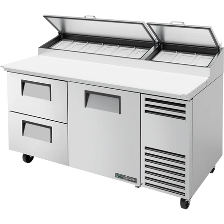 True TPP-AT-67D-2-HC 67 3/8" 1 Door 2 Drawer Refrigerated Pizza Prep Table