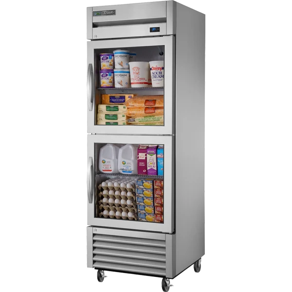 True TS-23G-2-HC 27" Stainless Steel Glass Half Door Reach-In Refrigerator