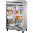 True TS-49G-4-HC 54 1/8" Stainless Steel Glass Half Door Reach-In Refrigerator