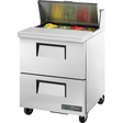 True TSSU-27-08D-2-HC Refrigerated Sandwich Prep Table with 2 Drawers