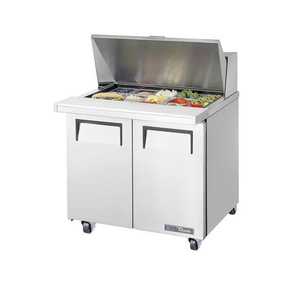 True TSSU-36-15M-B-HC 35"  2 Door Mega Top Refrigerated Sandwich Prep Table