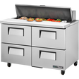 True TSSU-48-12D-4-HC Refrigerated Sandwich Prep Table with 4 Drawers