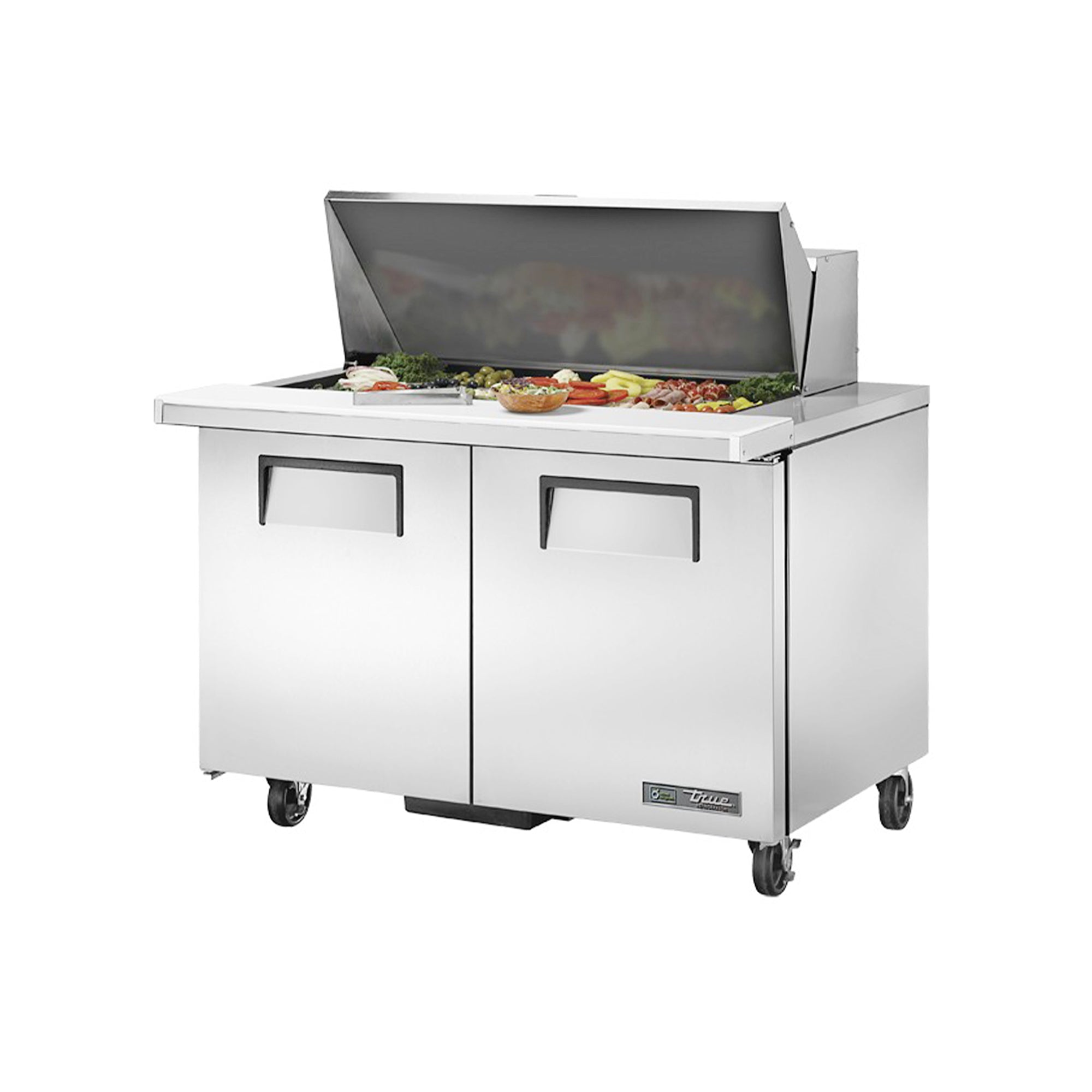 True TSSU-48-18M-B-HC 48 3/8" 2 Door Mega Top Refrigerated Sandwich Pr ...