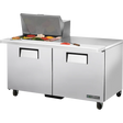 True TSSU-60-12M-B-HC 60 3/8" 2 Door Mega Top Refrigerated Sandwich Prep Table