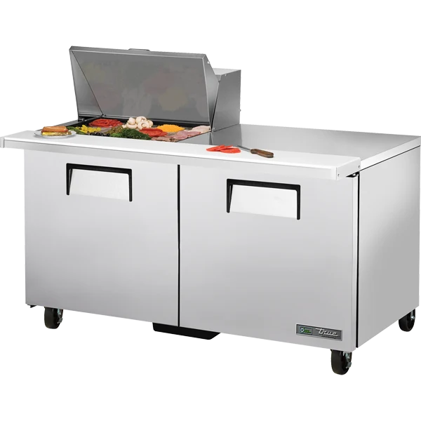 True TSSU-60-12M-B-HC 60 3/8" 2 Door Mega Top Refrigerated Sandwich Prep Table