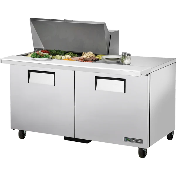 True TSSU-60-15M-B-HC 60 3/8" 2 Door Mega Top Refrigerated Sandwich Prep Table
