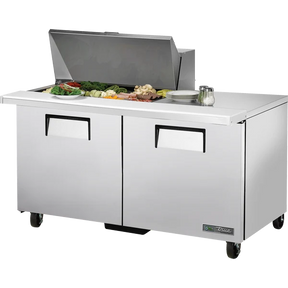 True TSSU-60-15M-B-HC 60 3/8" 2 Door Mega Top Refrigerated Sandwich Prep Table