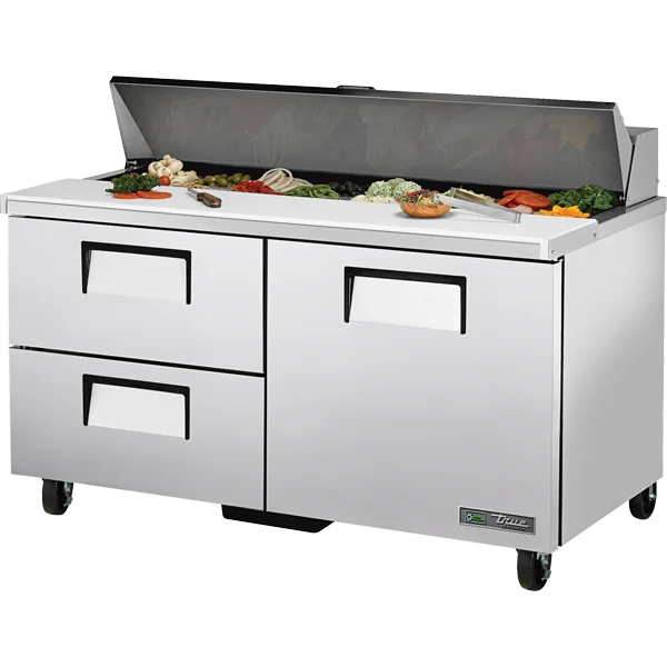 True TSSU-60-16D-2-HC 60 3/8" 1 Door 2 Drawer Refrigerated Sandwich Prep Table