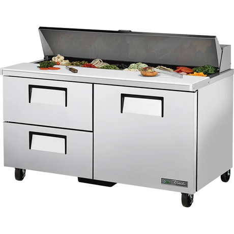 True TSSU-60-16D-2-HC 60 3/8" 1 Door 2 Drawer Refrigerated Sandwich Prep Table