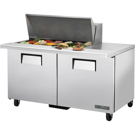 True TSSU-60-18M-B-HC 60 3/8" 2 Door Mega Top Refrigerated Sandwich Prep Table