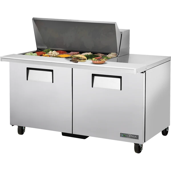 True TSSU-60-18M-B-HC 60 3/8" 2 Door Mega Top Refrigerated Sandwich Prep Table
