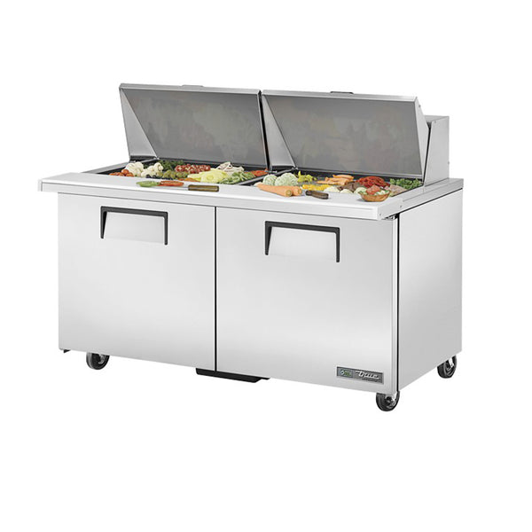 True TSSU-60-24M-B-ST-HC 60 3/8" 2 Door Mega Top Refrigerated Sandwich Prep Table