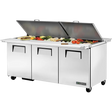 True TSSU-72-30M-B-DS-ST-HC Dual Sided Mega Top Refrigerated Sandwich Prep Table