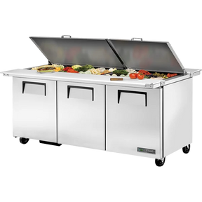 True TSSU-72-30M-B-DS-ST-HC Dual Sided Mega Top Refrigerated Sandwich Prep Table