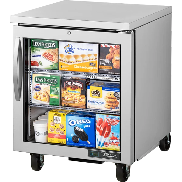 True TUC-27FG-HC 27 5/8 inch undercounter glass door freezer