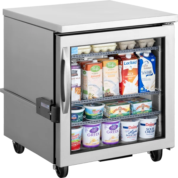 True TUC-27G-HST-HC 27 5/8 inch undercounter glass door refrigerator with Health Safety Timer