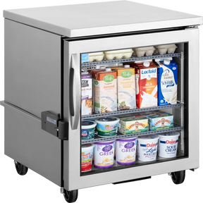 True TUC-27G-HST-HC 27 5/8 inch undercounter glass door refrigerator with Health Safety Timer
